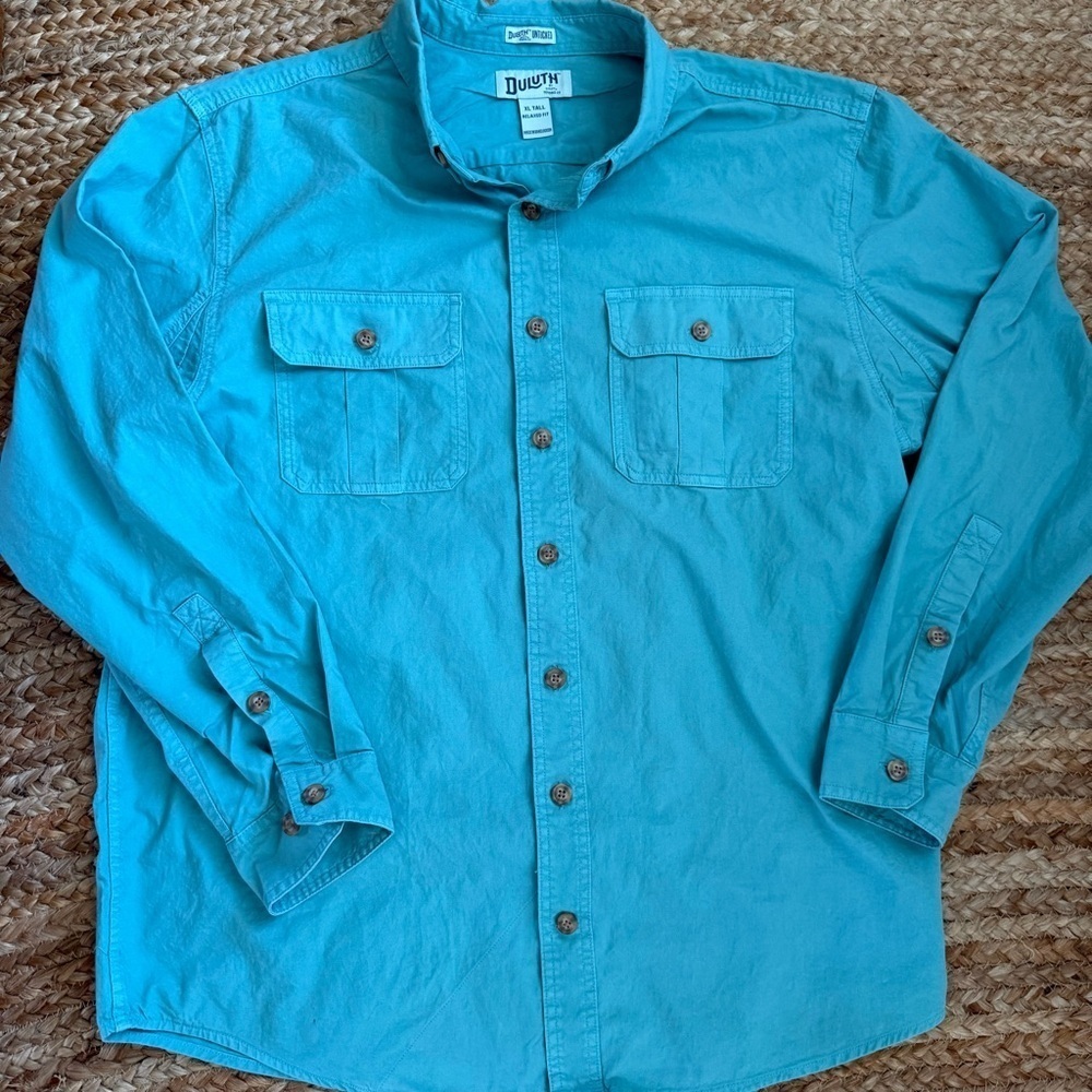 Duluth Trading Co Men’s XL Tall Untucked Great Lakes Long Sleeve Button Down